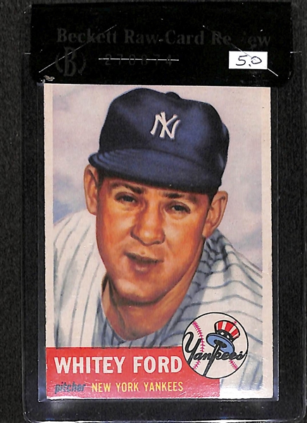 1953 Topps Whitey Ford #207 Card - BVG 5.0